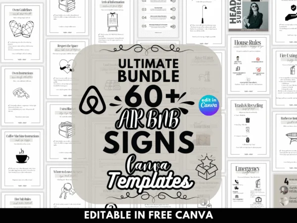 Airbnb Signs Bundle Canva Template