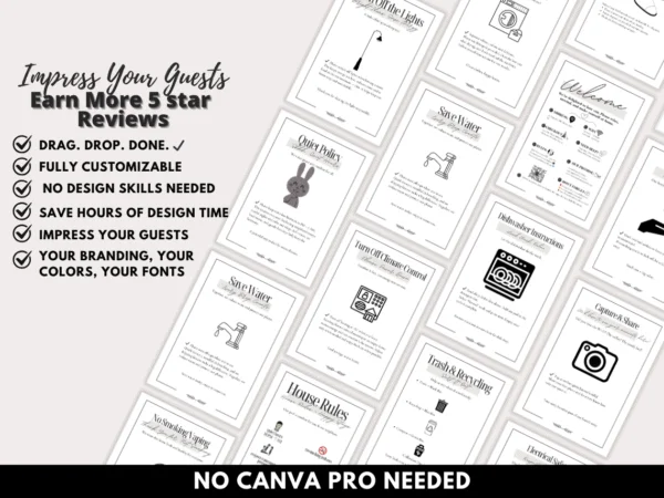 Airbnb Signs Bundle Canva Template - Image 3