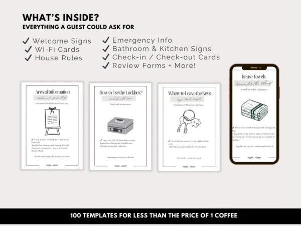 Airbnb Signs Bundle Canva Template - Image 5